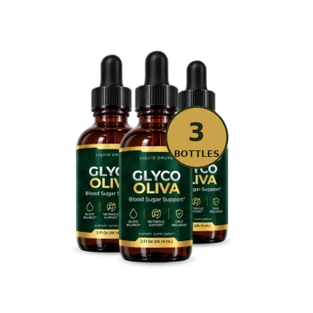Three bottles of GlycoOliva olive leaf liquid drops